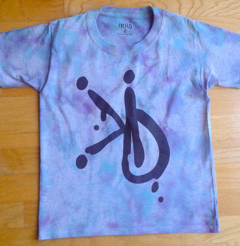 Grey Purple/Turquoise Tie Dye Kids Shirt